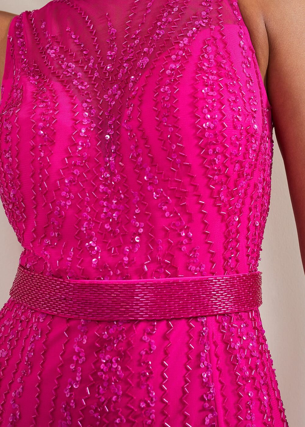 Rowena Beaded Maxi Dress - Fuchsia