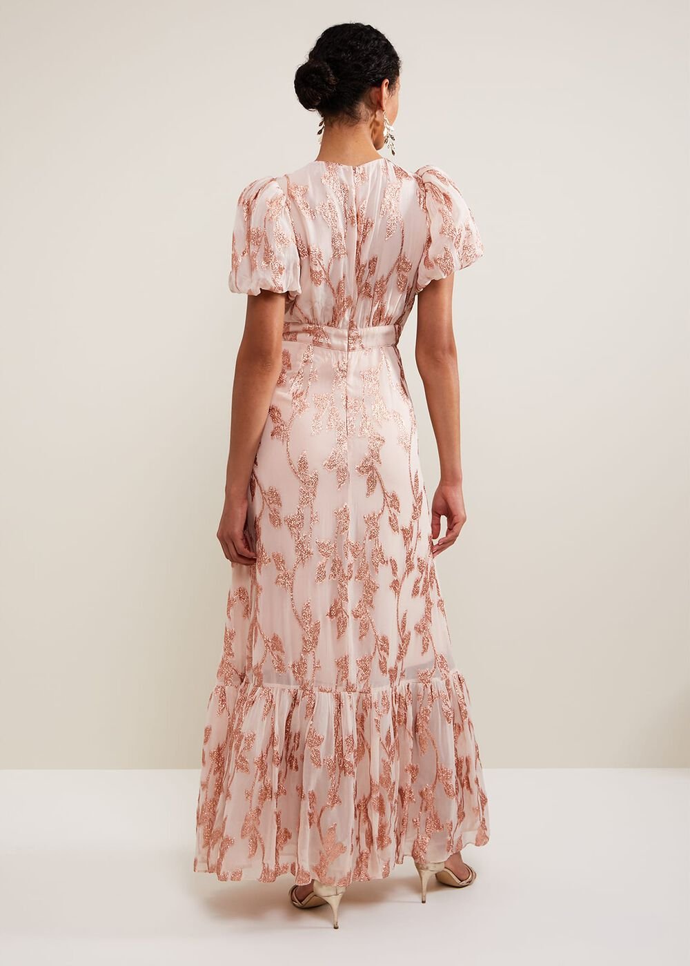 Genette Jacquard Maxi Dress - Pale Pink