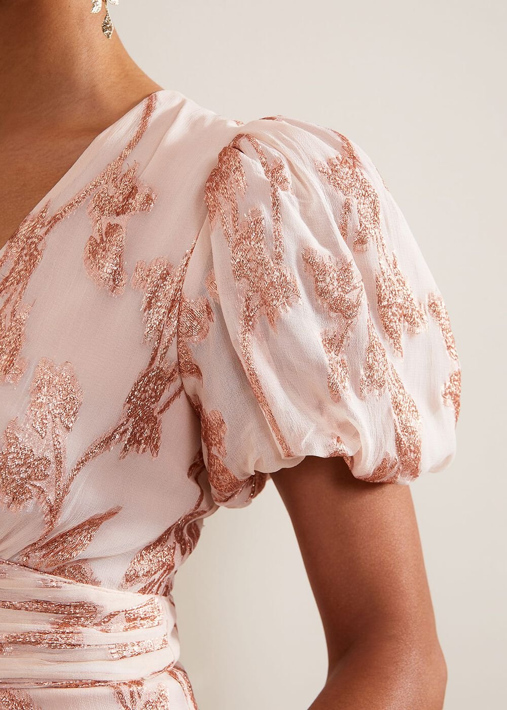 Genette Jacquard Maxi Dress - Pale Pink