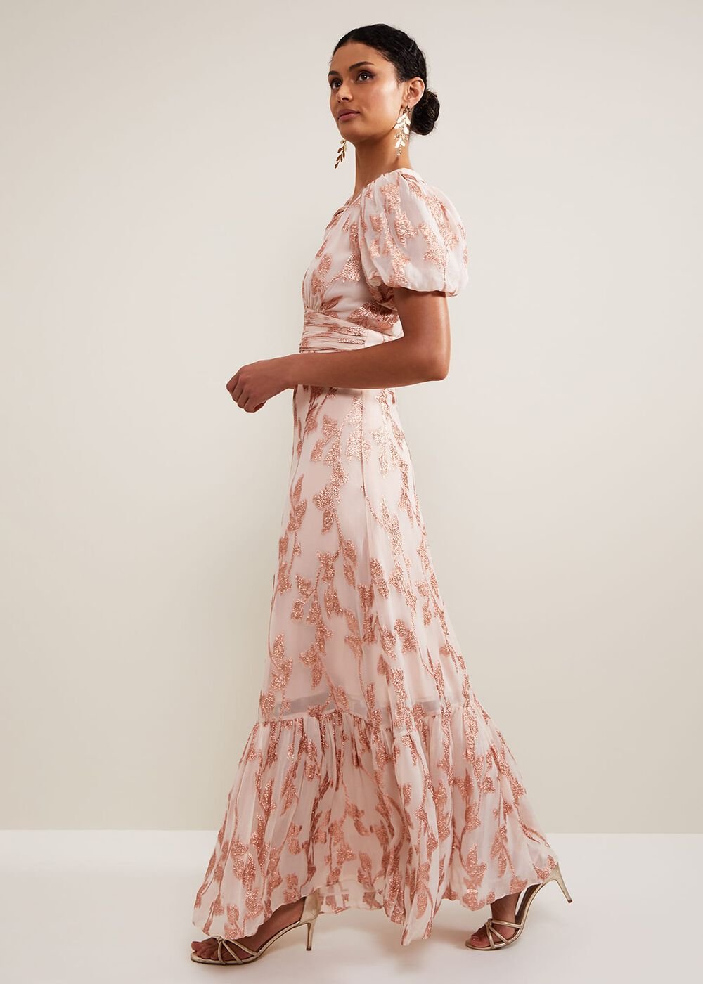 Genette Jacquard Maxi Dress - Pale Pink