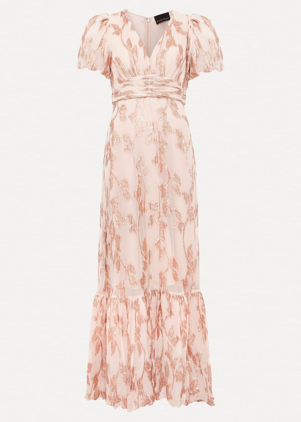 Genette Jacquard Maxi Dress - Pale Pink