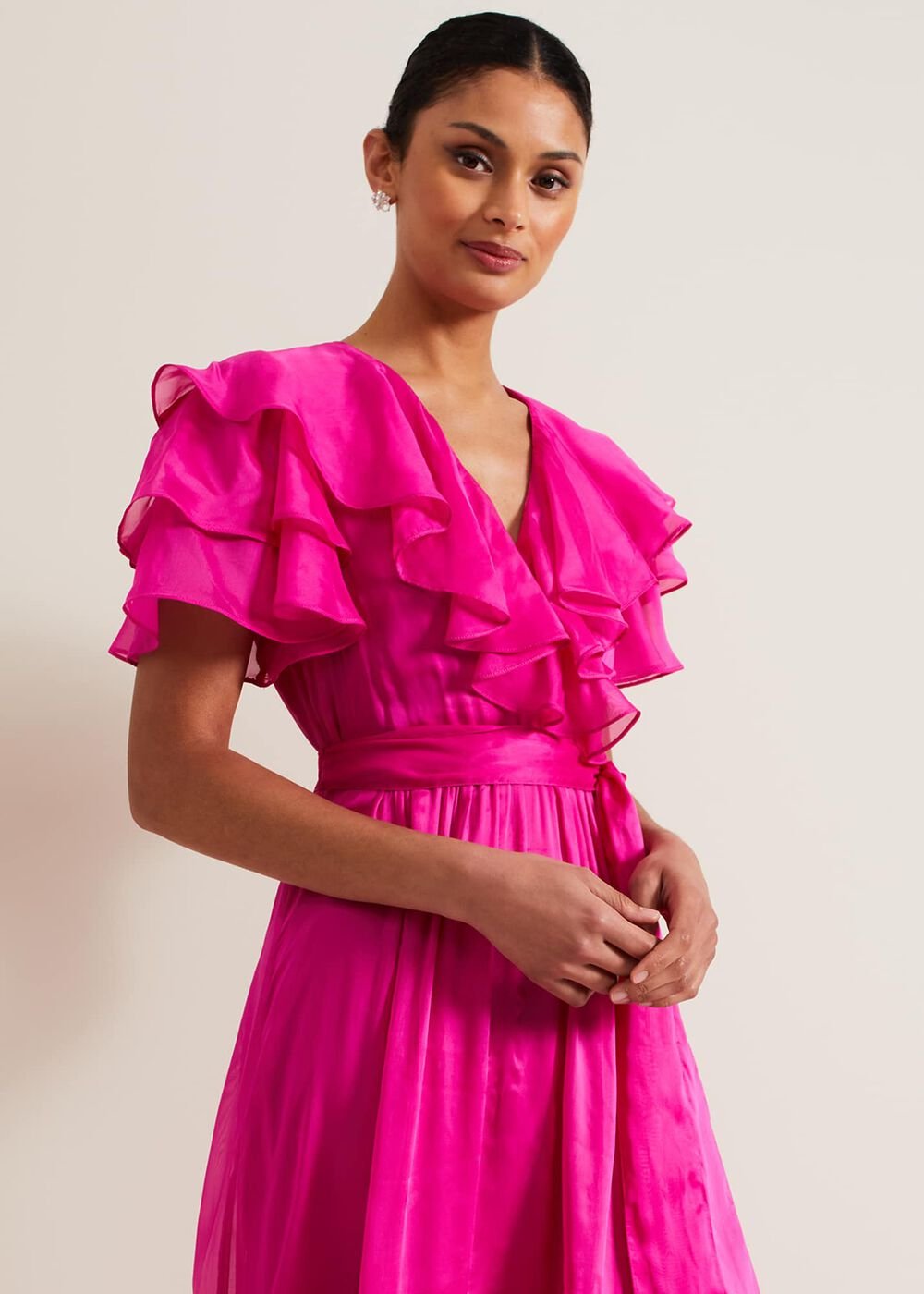 Mabelle Organza Maxi Dress - Fuchsia