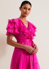 Mabelle Organza Maxi Dress - Fuchsia