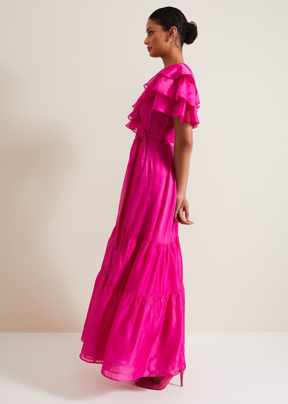 Mabelle Organza Maxi Dress - Fuchsia