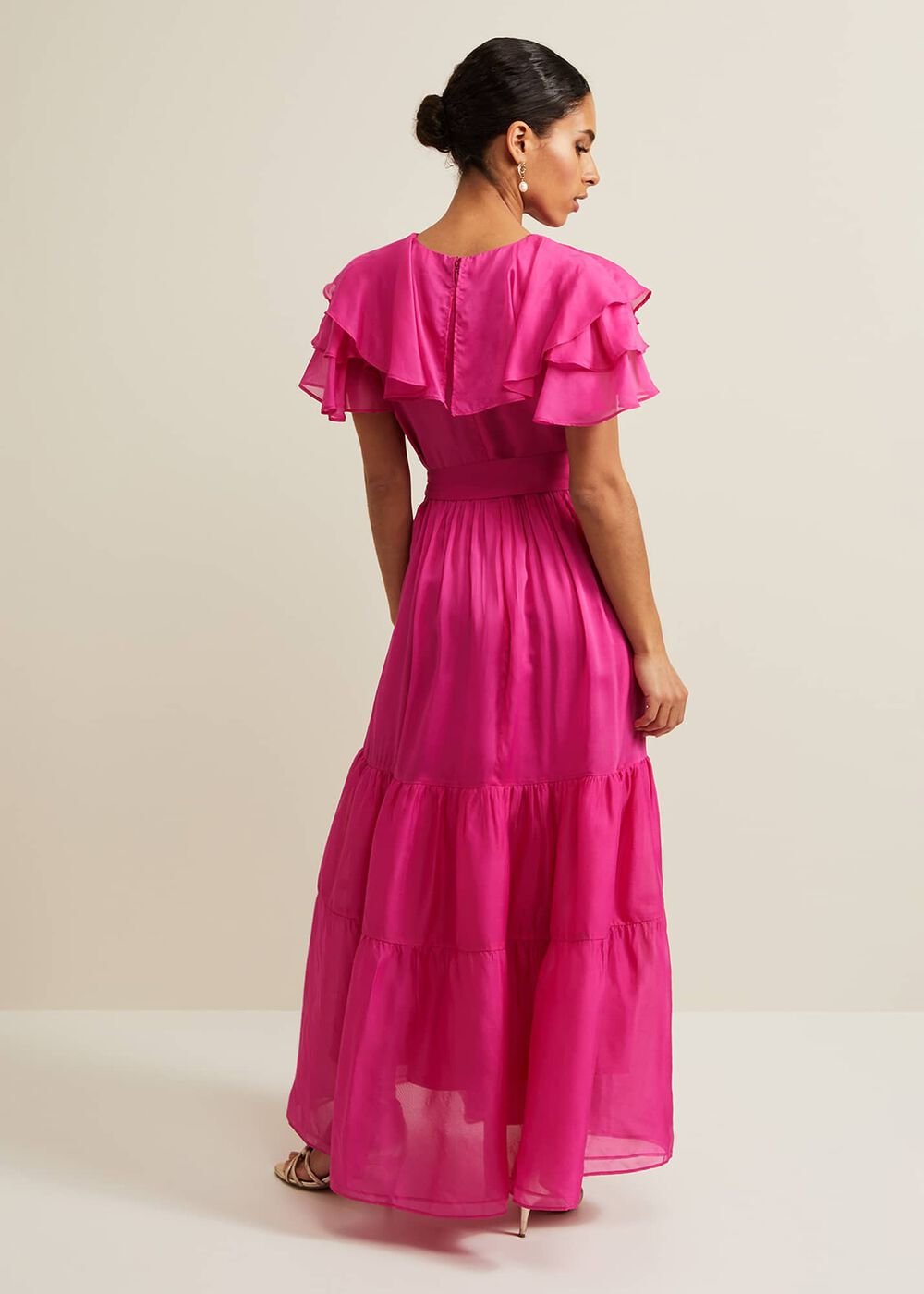 Petite Mabelle Organza Maxi Dress - Fuchsia