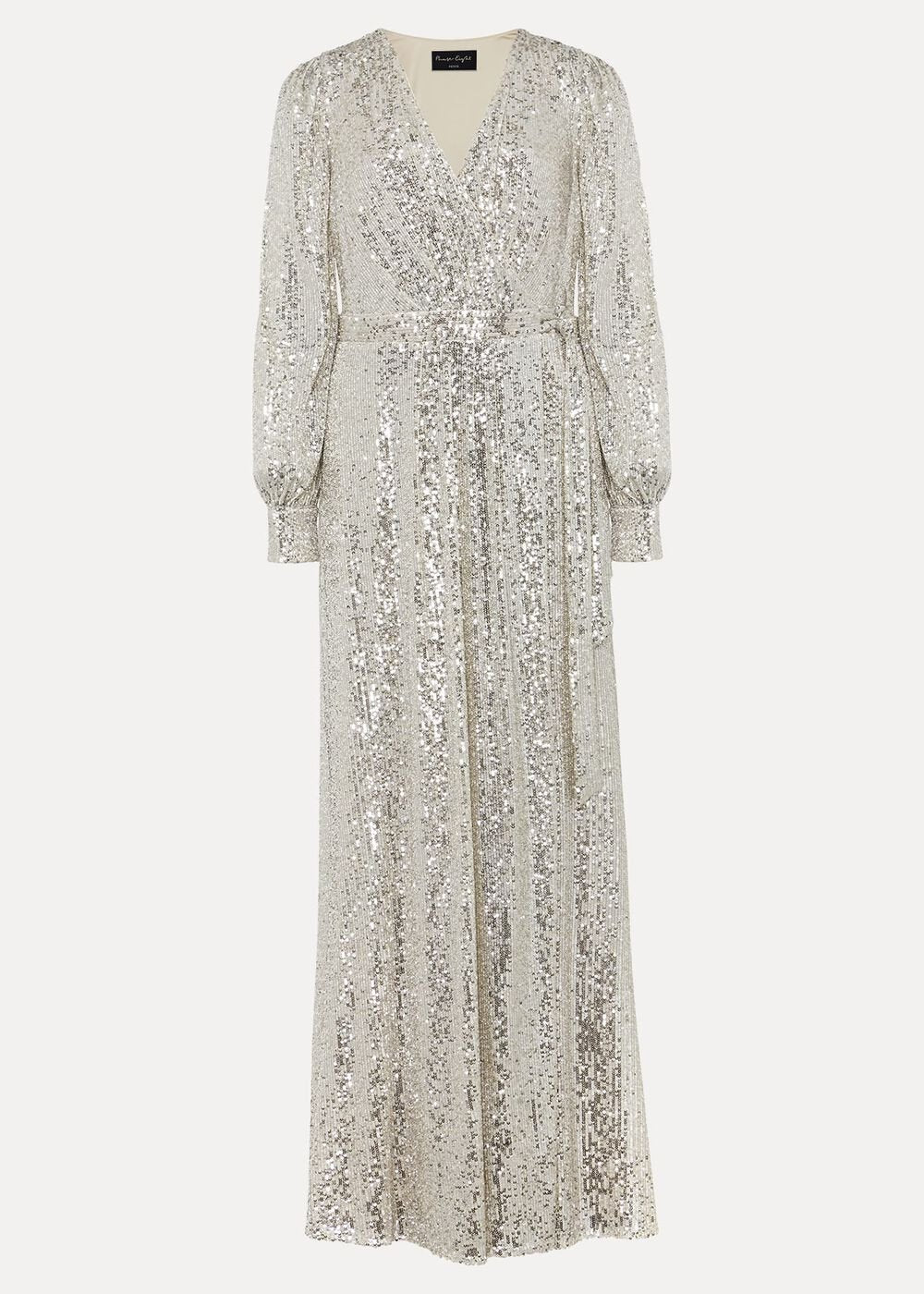 Petite Amily Sequin Maxi Dress - Silver
