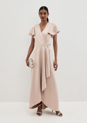 Arabella Satin Maxi Dress - Latte