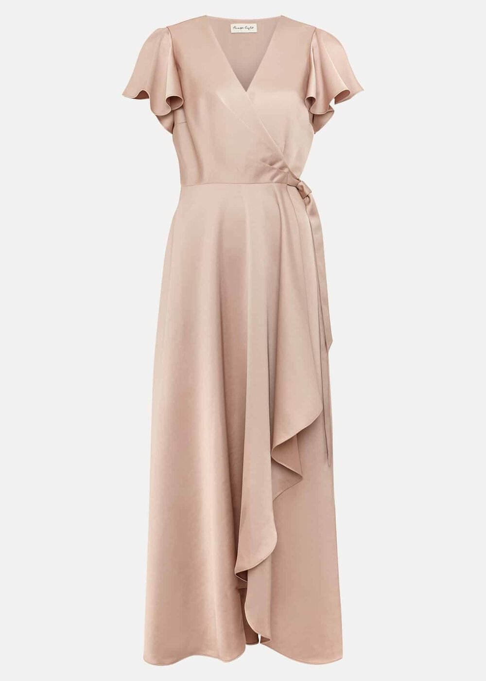 Arabella Satin Maxi Dress - Latte