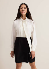 Tilly Shift Mini Dress - Black/Ivory