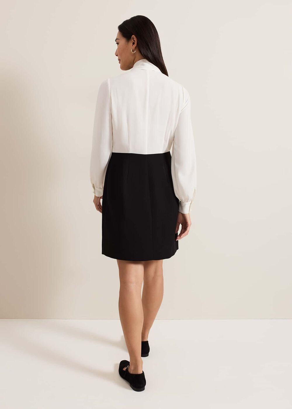 Tilly Shift Mini Dress - Black/Ivory