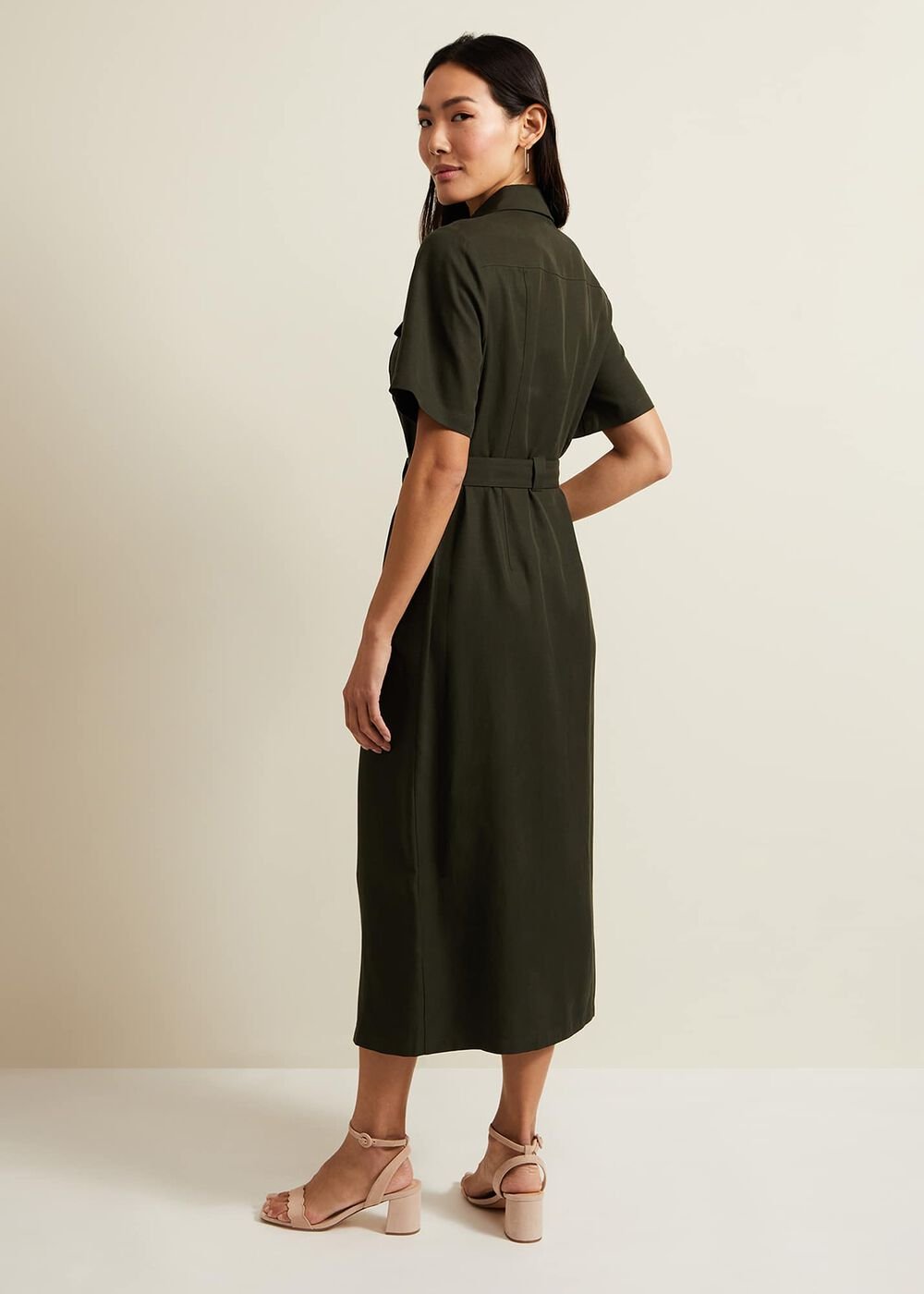 Willow Midi Utility Dress - Green
