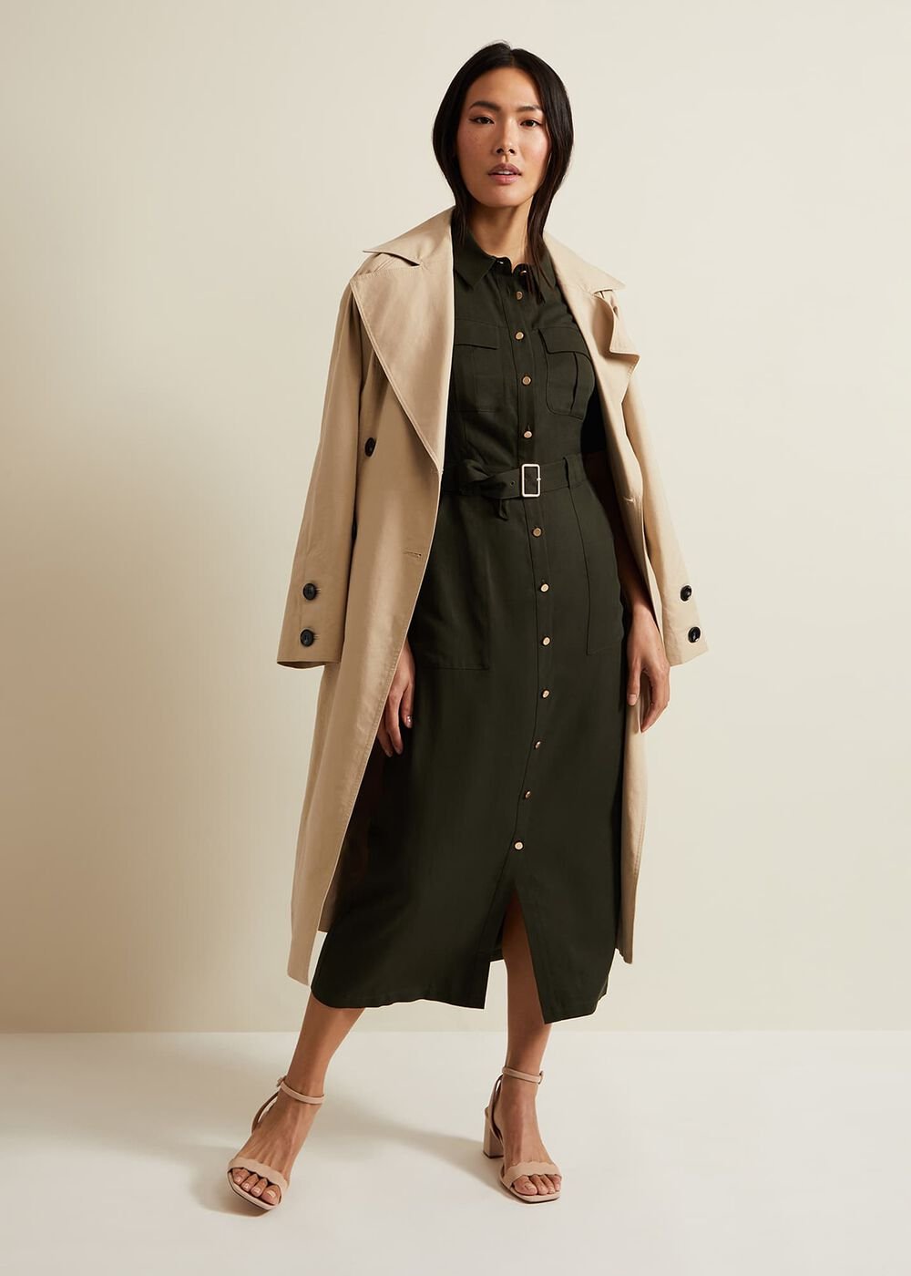 Willow Midi Utility Dress - Green