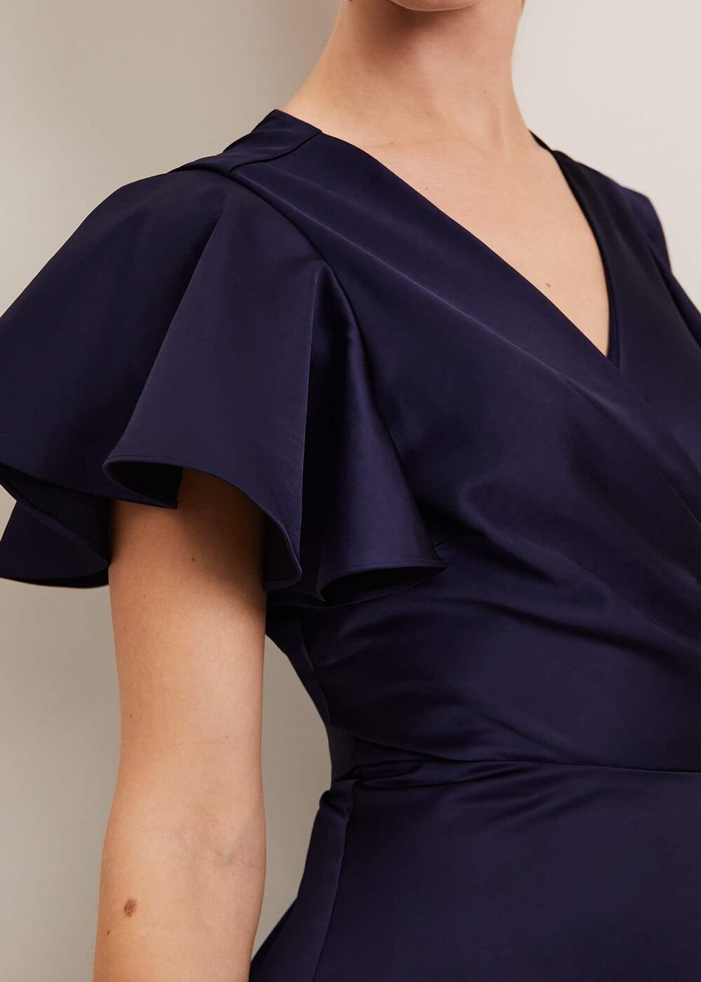 Arabella Satin Maxi Dress - Navy