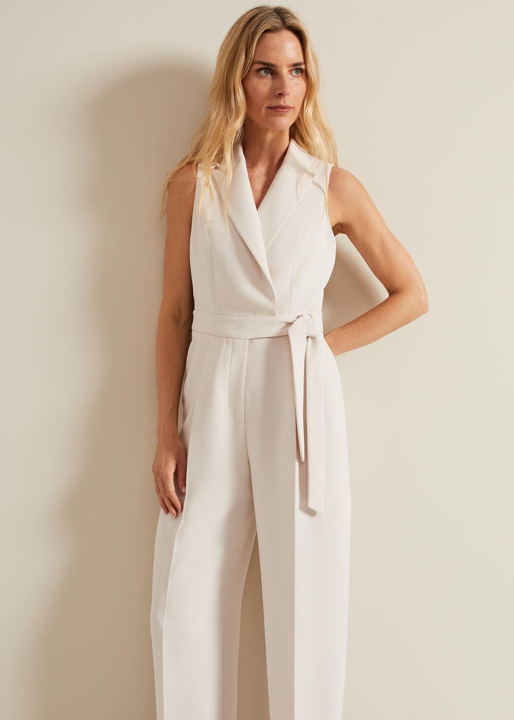 Clarissa Tux Wide Leg Jumpsuit - Ivory