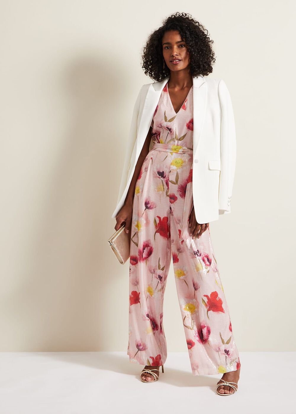 Rhiannon Sequin Printed Jumpsuit - Multi-Coloured