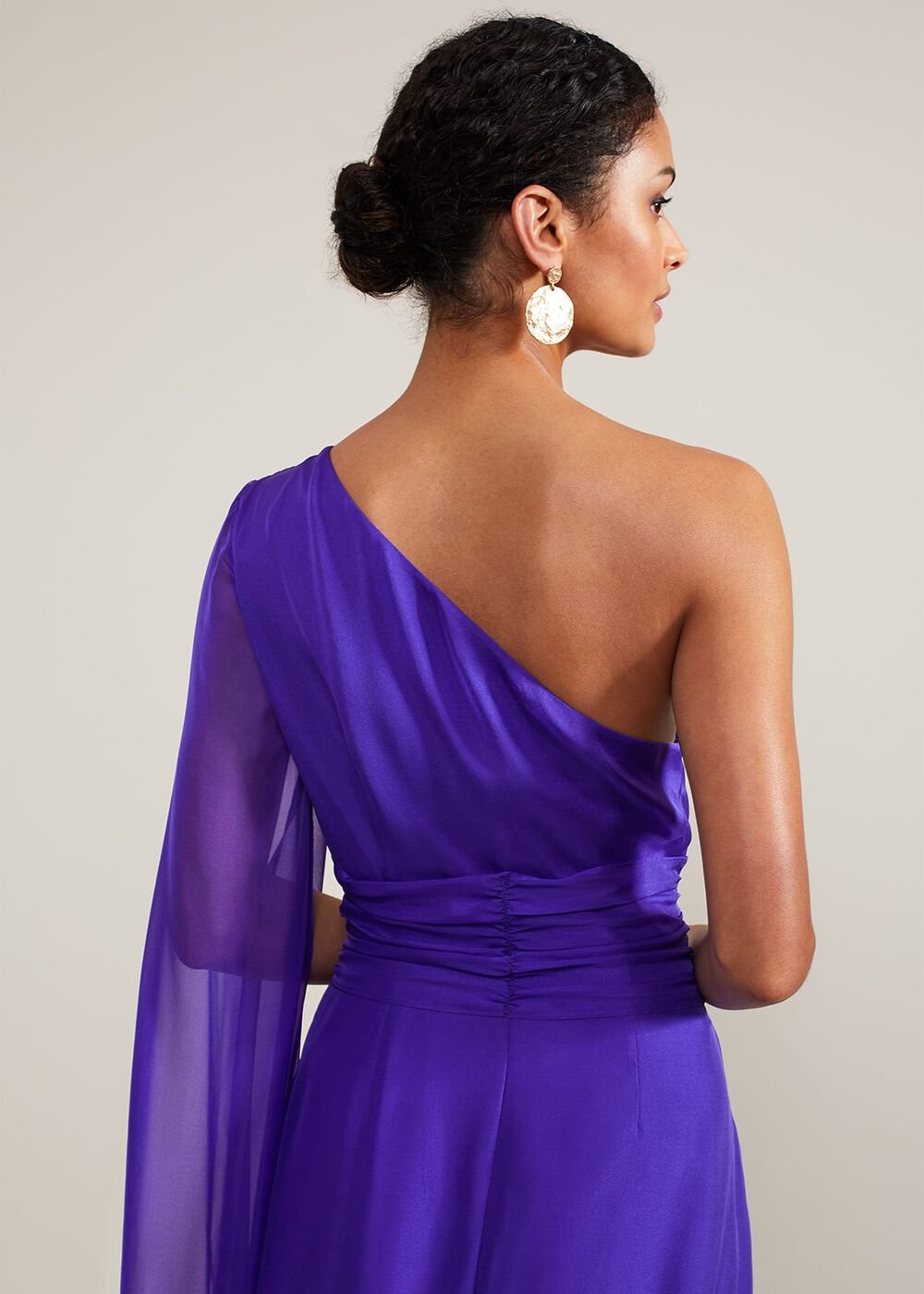 Darby Silk One Shoulder Maxi Dress - Purple