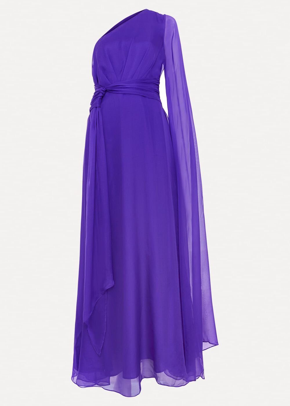 Darby Silk One Shoulder Maxi Dress - Purple