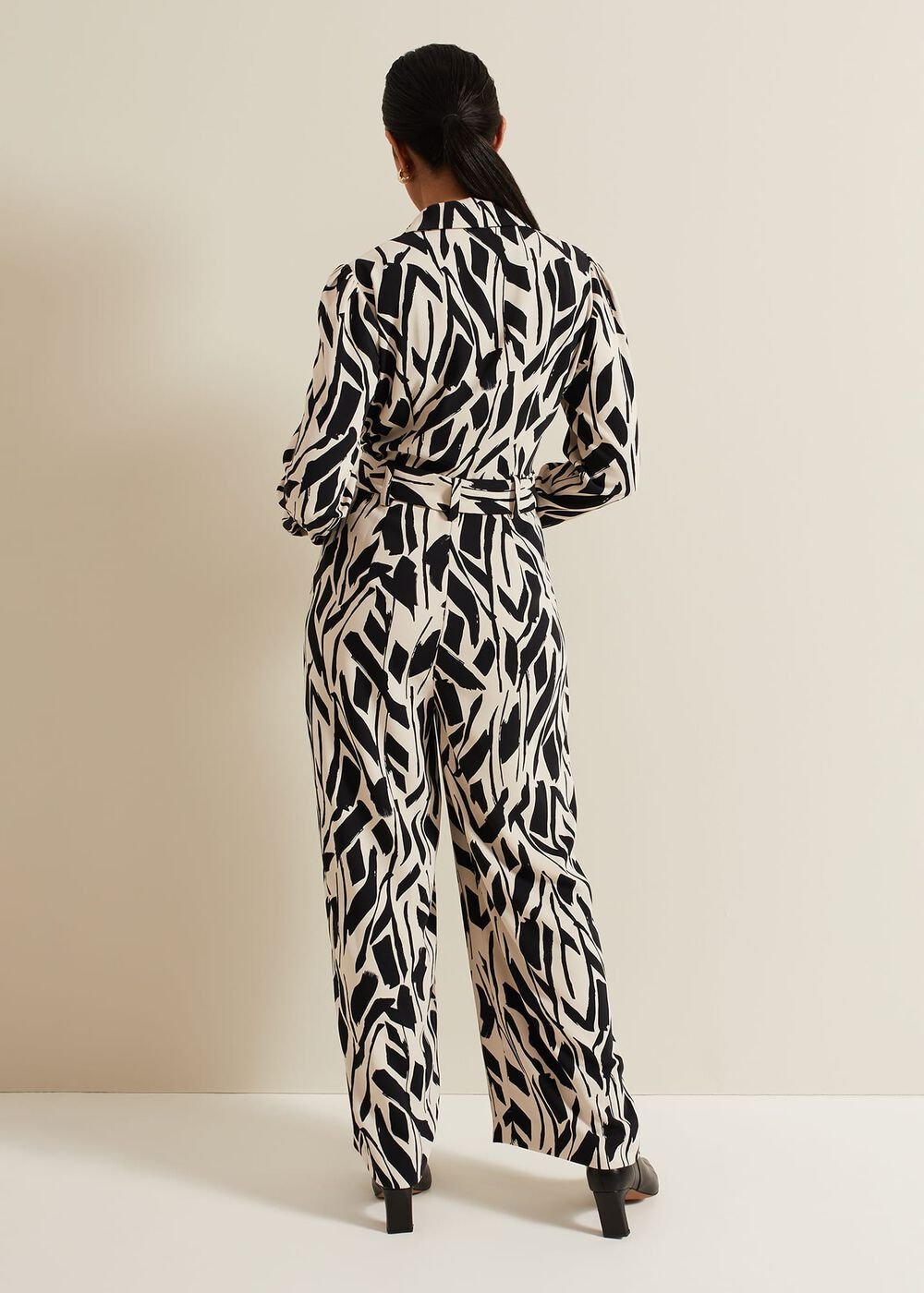 Petite Constance Geo Jumpsuit - Black