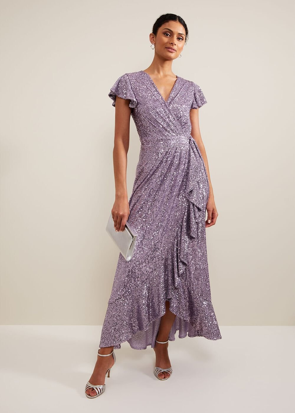 Carina Sequin Maxi Dress - Purple