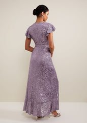 Carina Sequin Maxi Dress - Purple