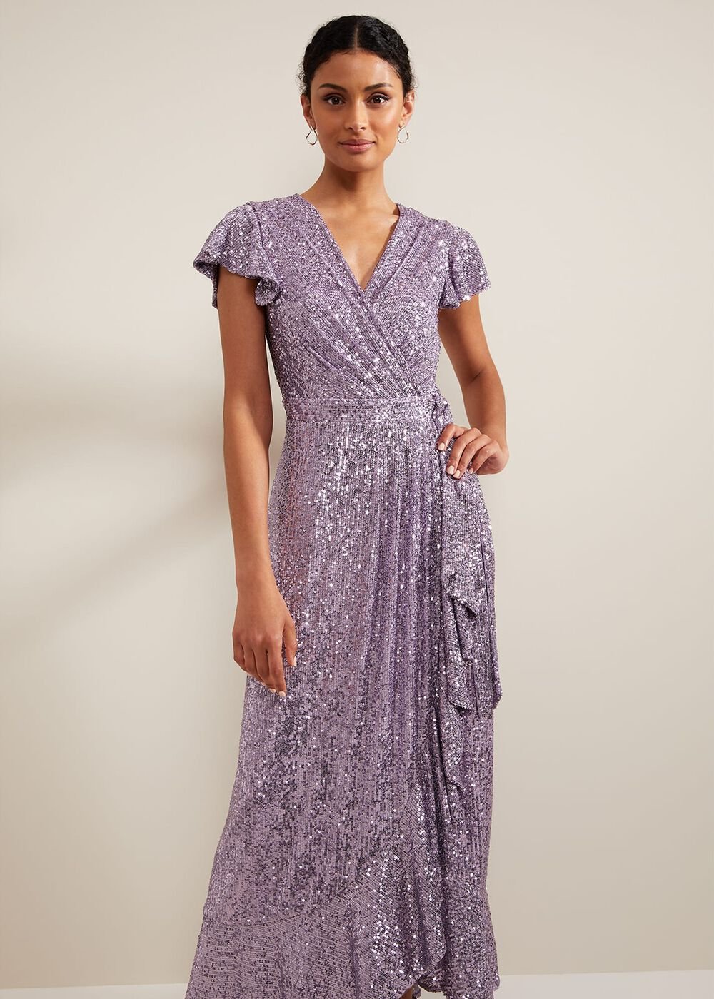 Carina Sequin Maxi Dress - Purple