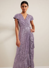 Carina Sequin Maxi Dress - Purple