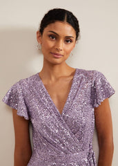 Carina Sequin Maxi Dress - Purple