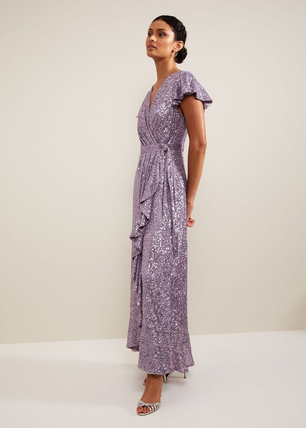 Carina Sequin Maxi Dress - Purple