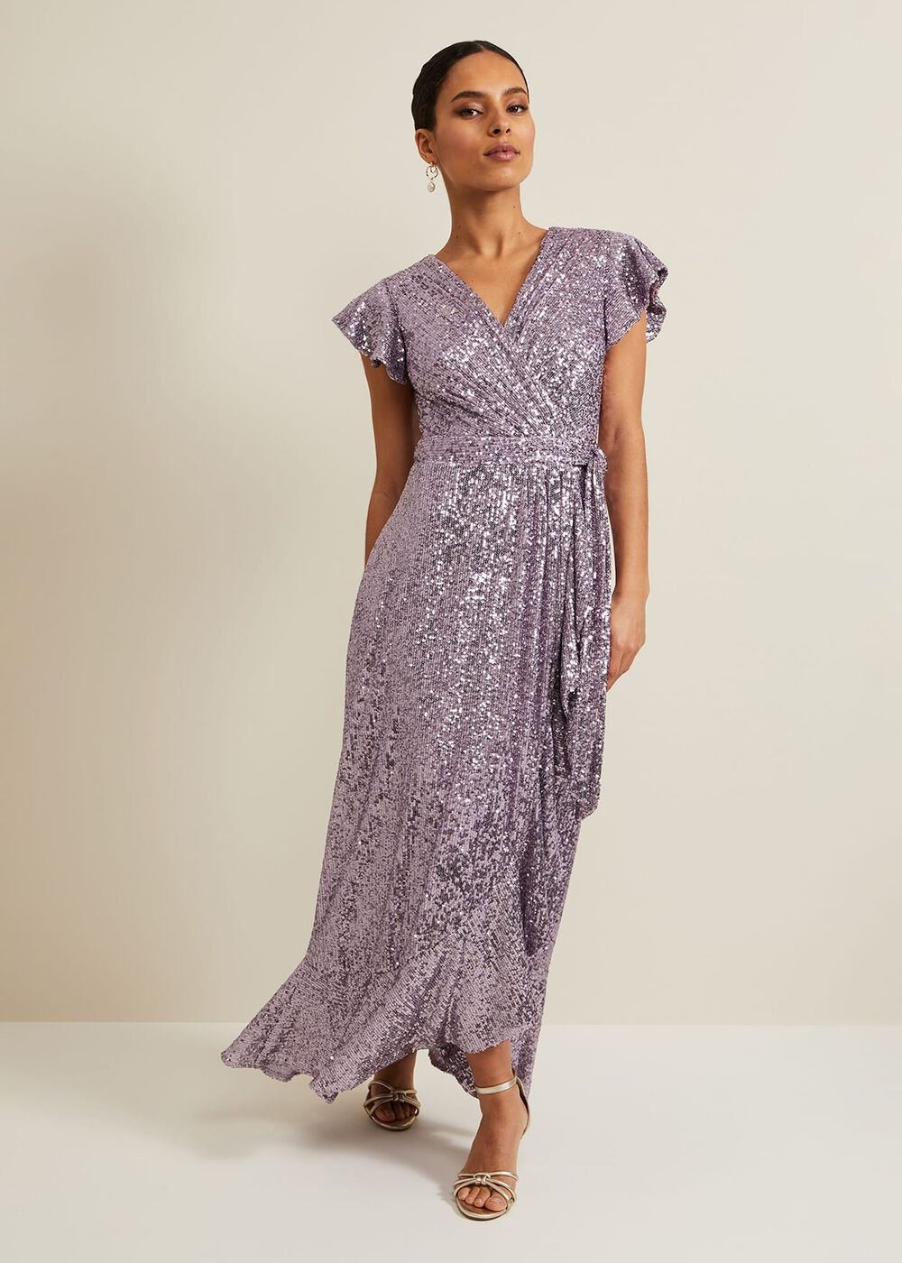 Petite Carina Sequin Maxi Dress - Purple
