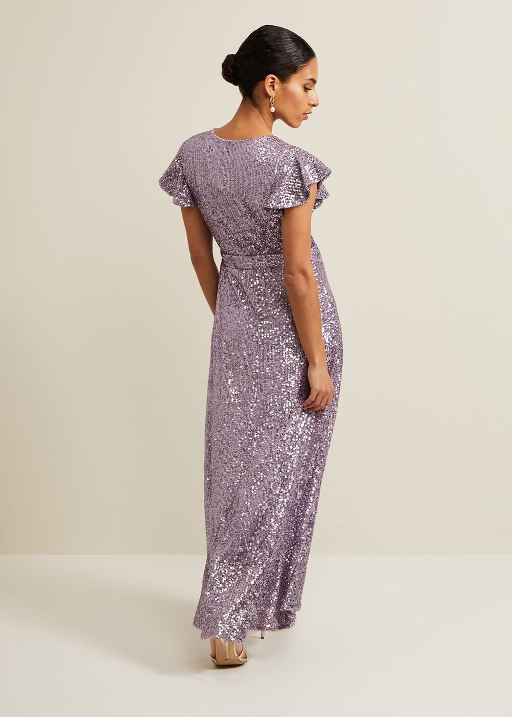 Petite Carina Sequin Maxi Dress - Purple