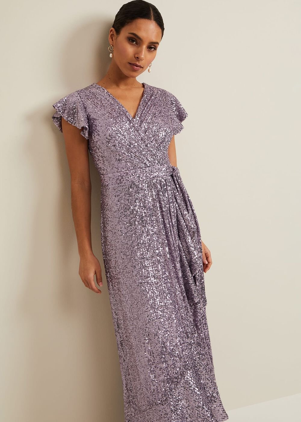 Petite Carina Sequin Maxi Dress - Purple
