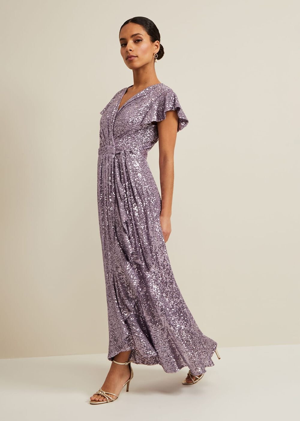 Petite Carina Sequin Maxi Dress - Purple