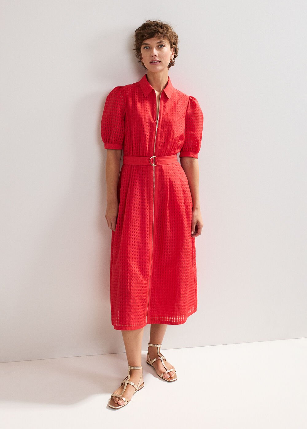 Carey Check Dress - Red