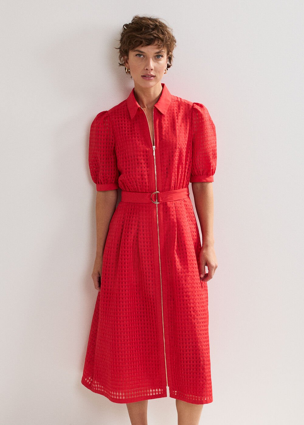 Carey Check Dress - Red