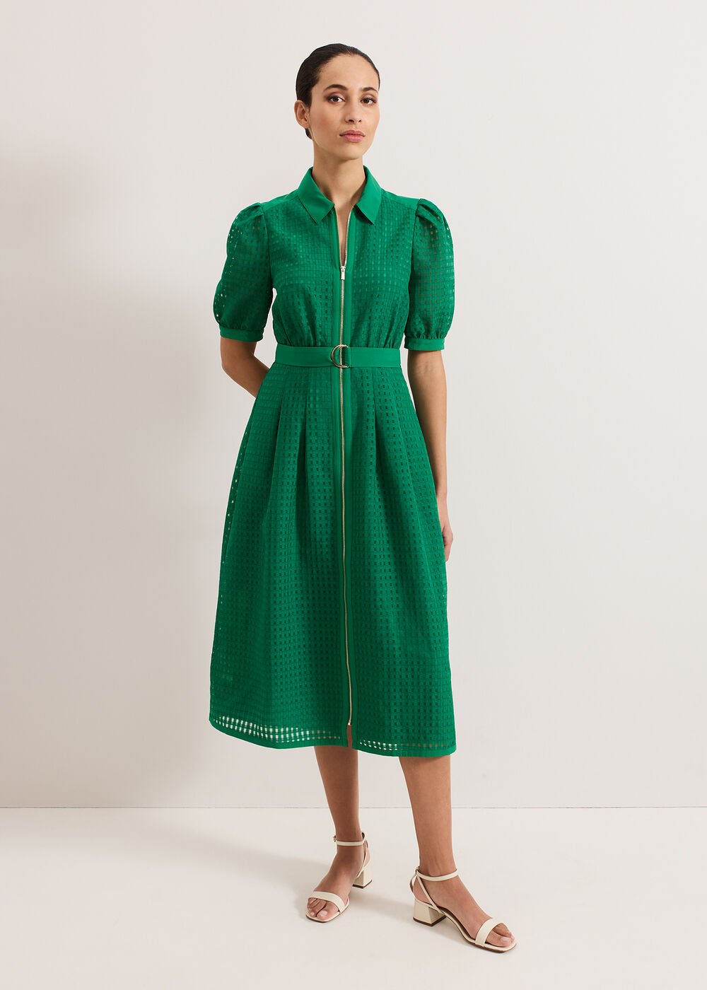 Carey Check Dress - Green