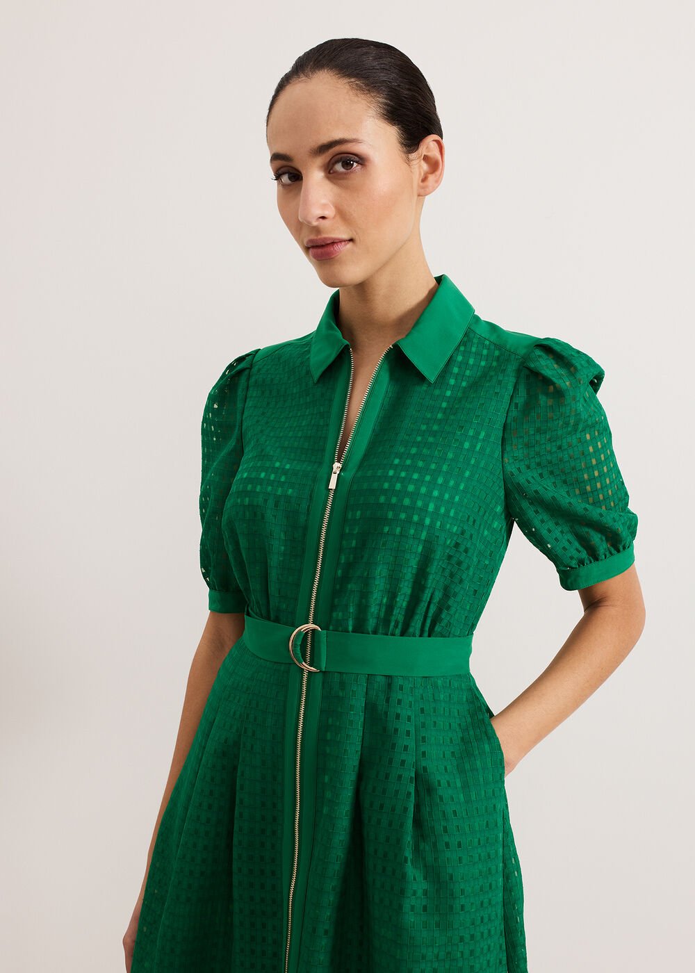 Carey Check Dress - Green