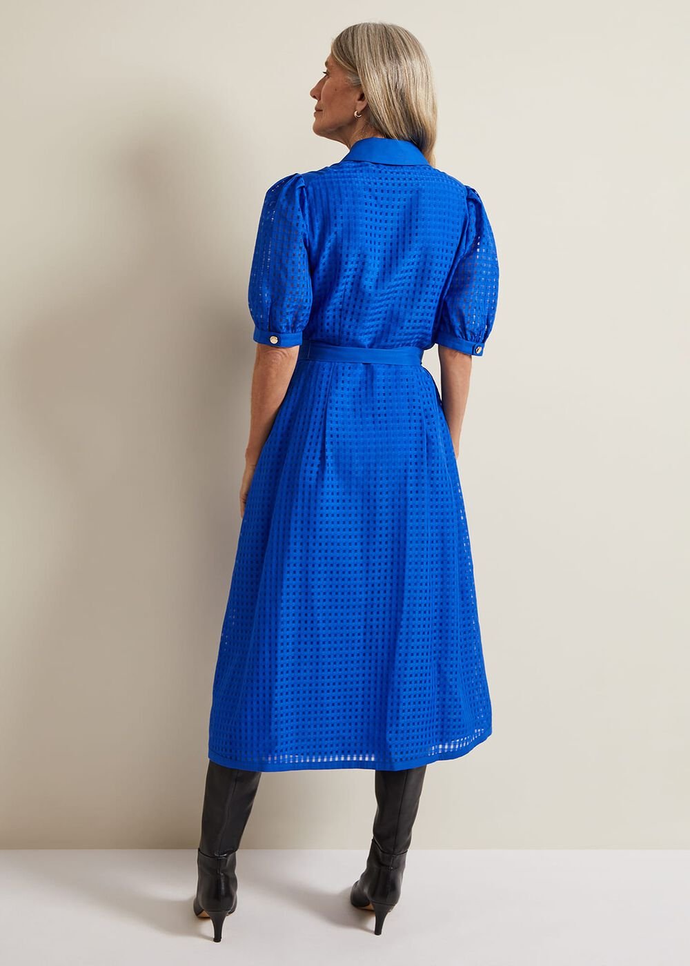 Carey Check Dress - Blue