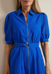 Carey Check Dress - Blue