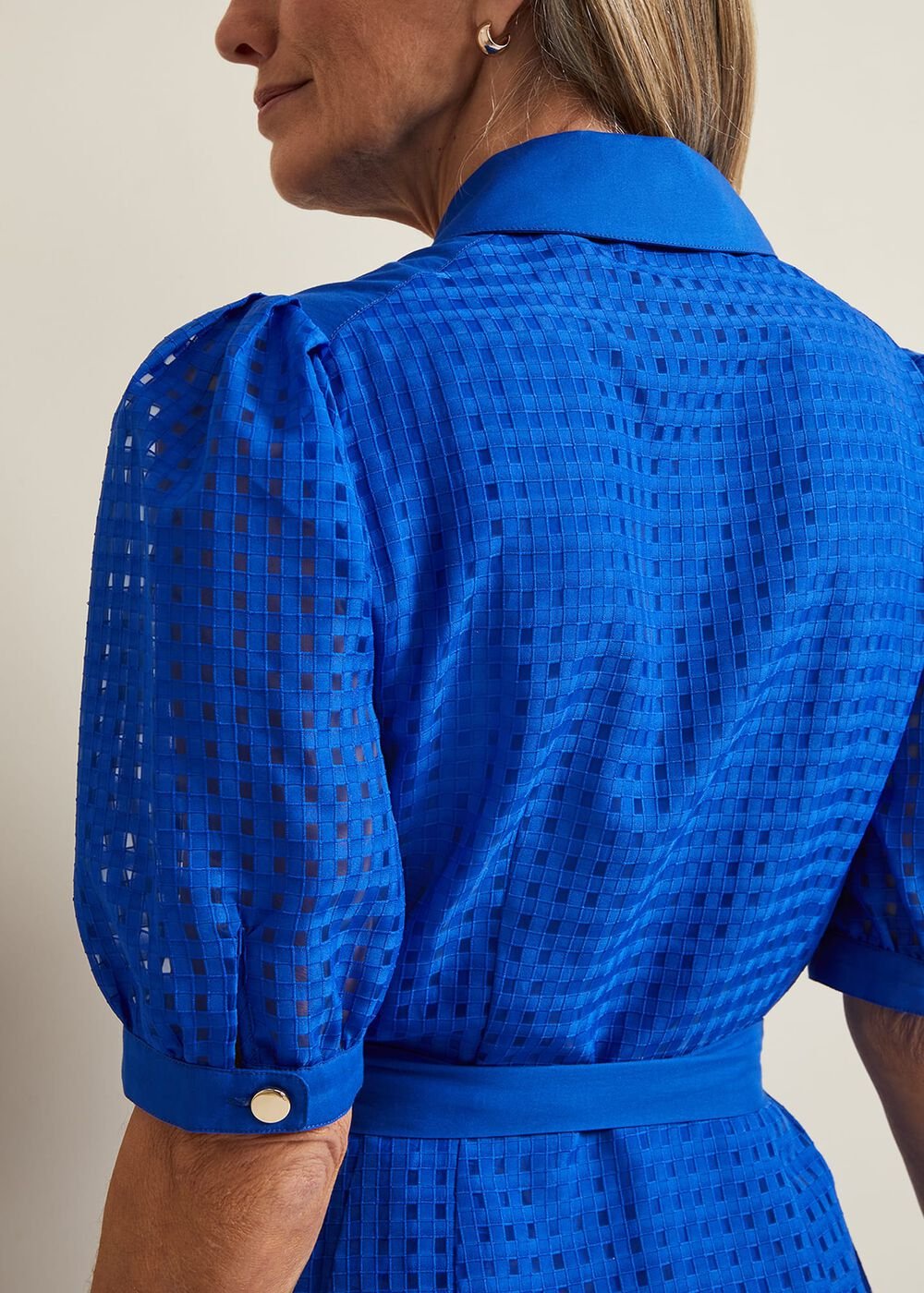 Carey Check Dress - Blue