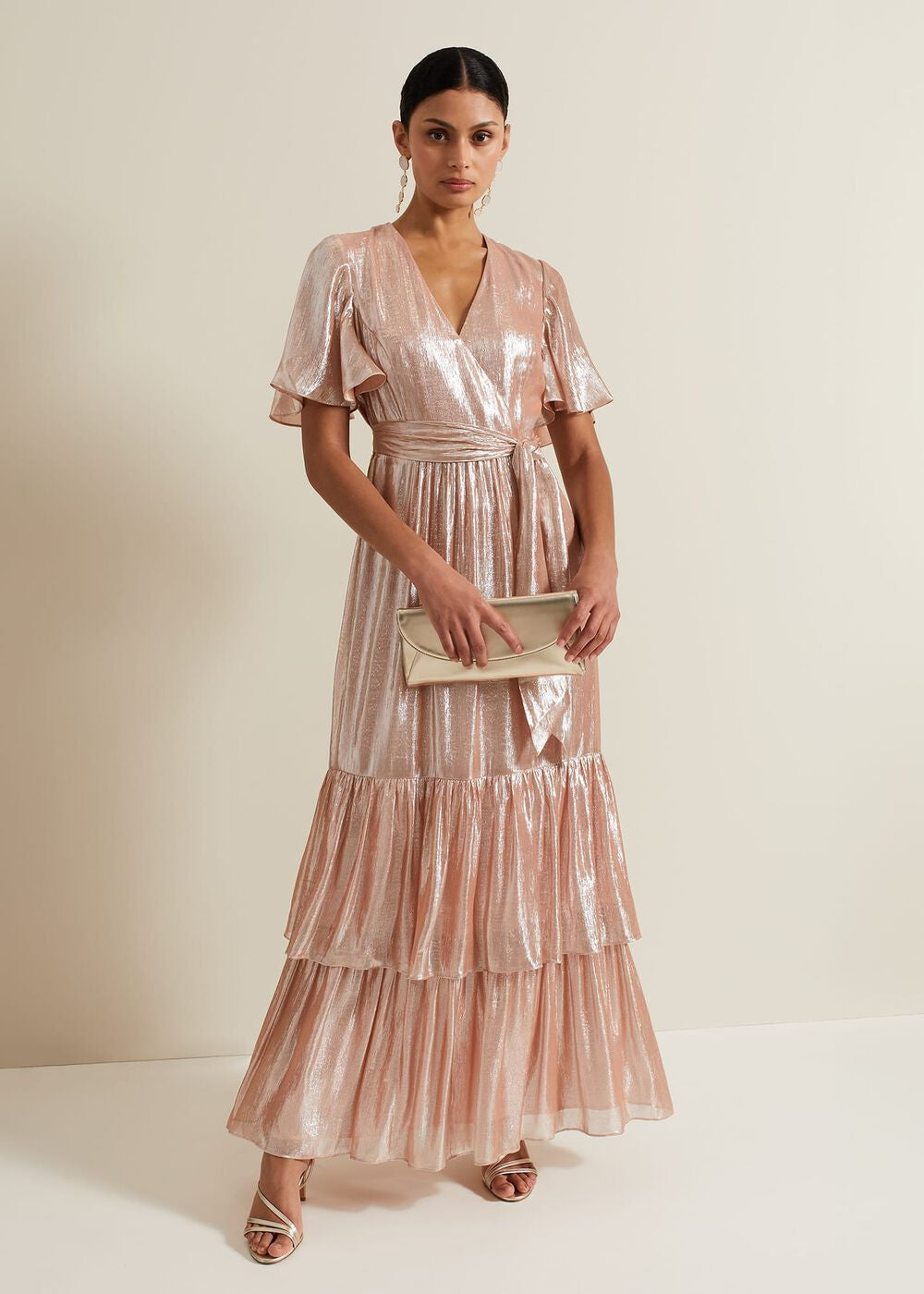 Fleur Metallic Maxi Dress - Metallic