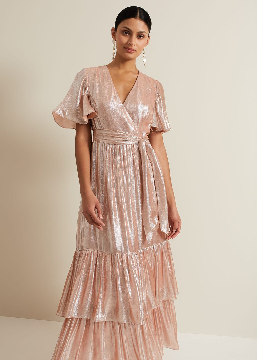 Fleur Metallic Maxi Dress - Metallic
