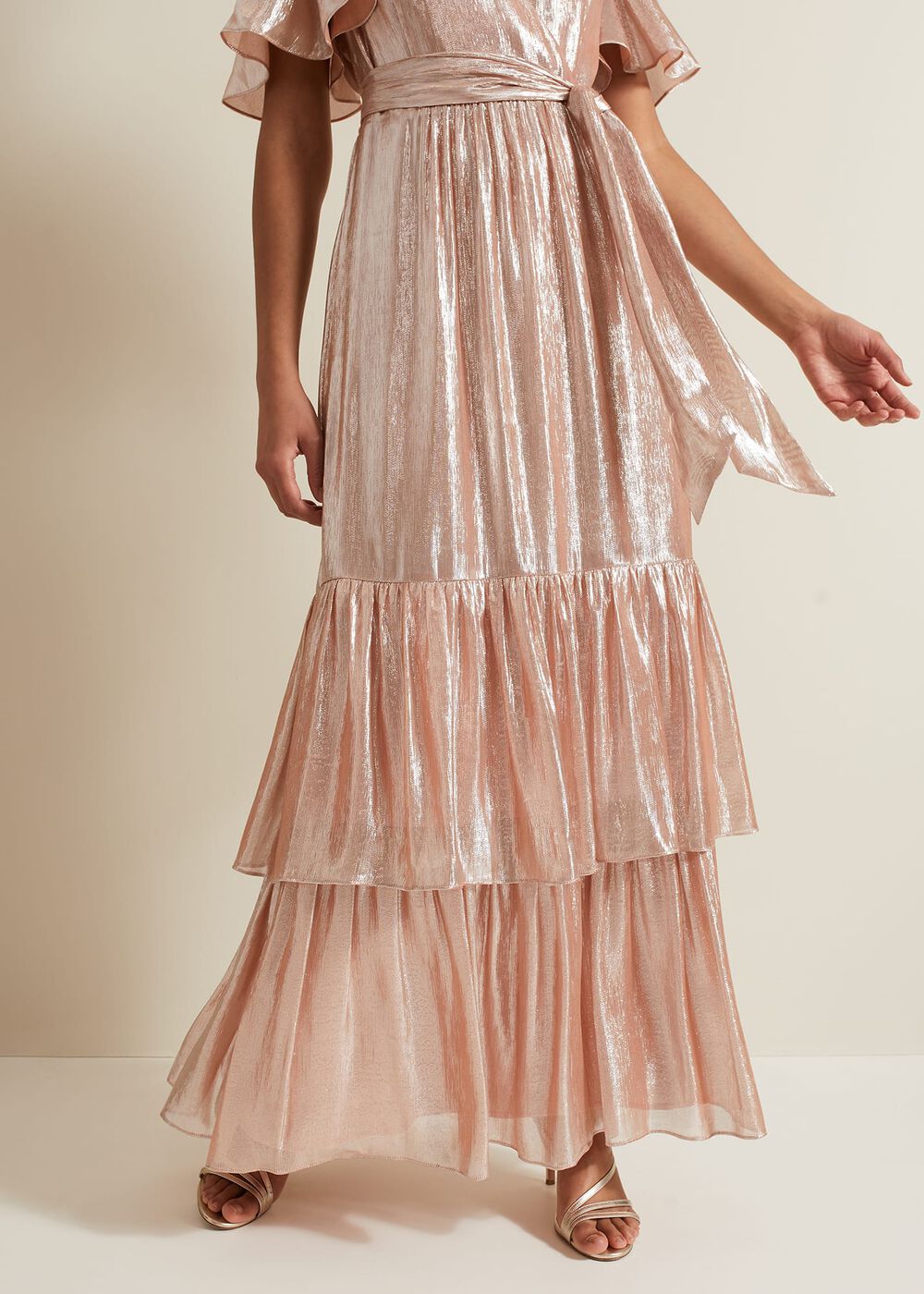 Fleur Metallic Maxi Dress - Metallic