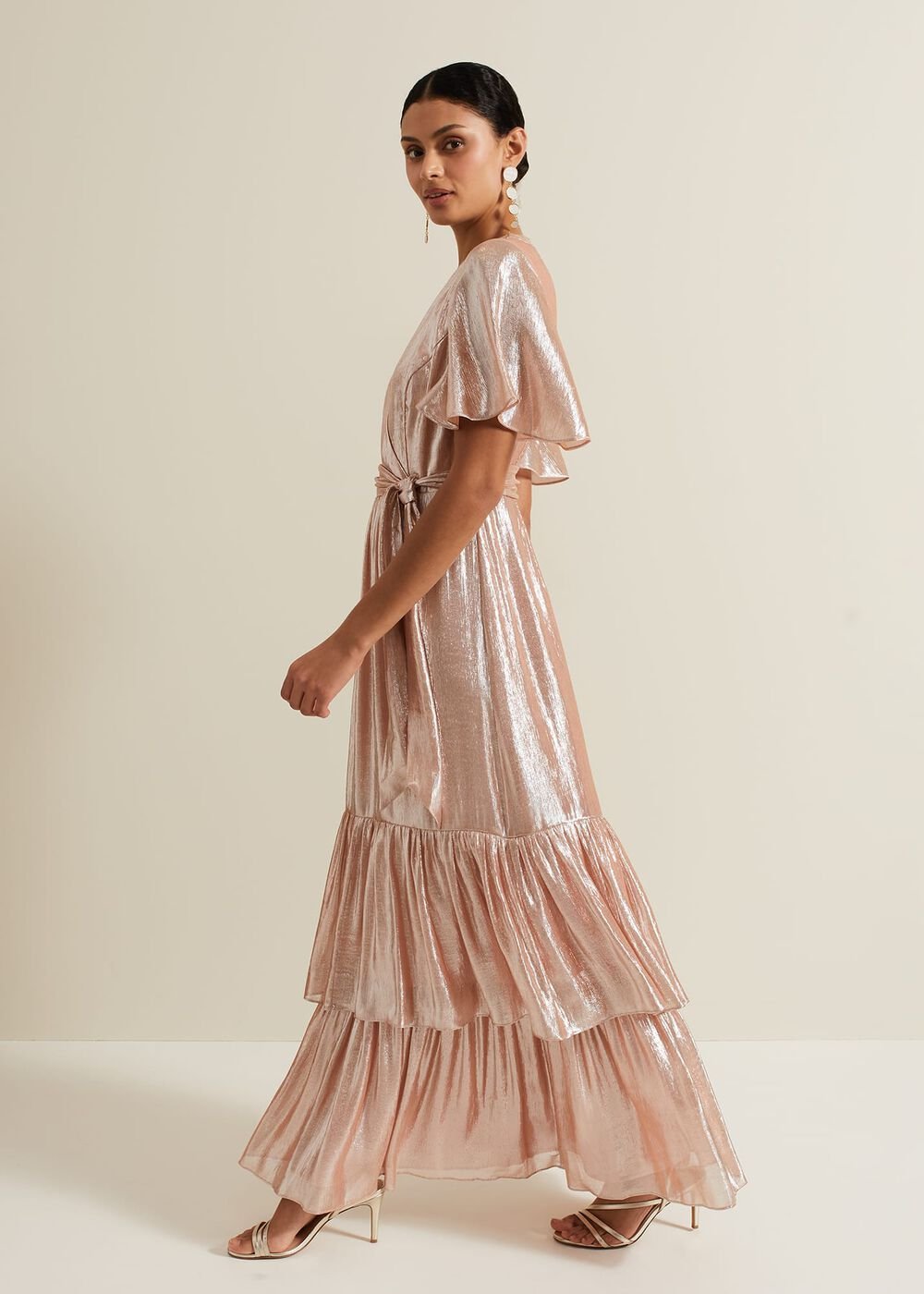 Fleur Metallic Maxi Dress - Metallic