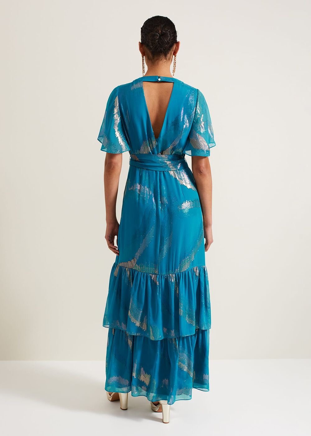 Charissa Silk Maxi Dress - Blue