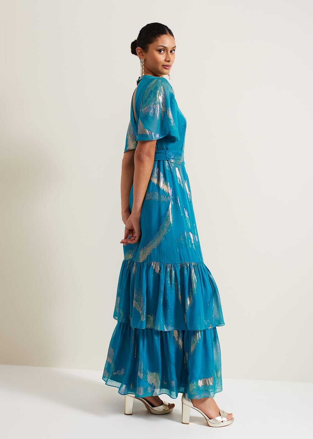 Charissa Silk Maxi Dress - Blue