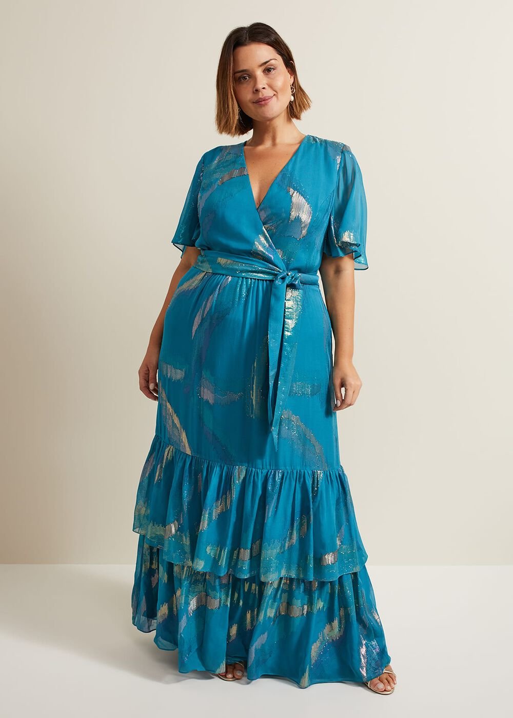 Charissa Silk Maxi Dress - Blue