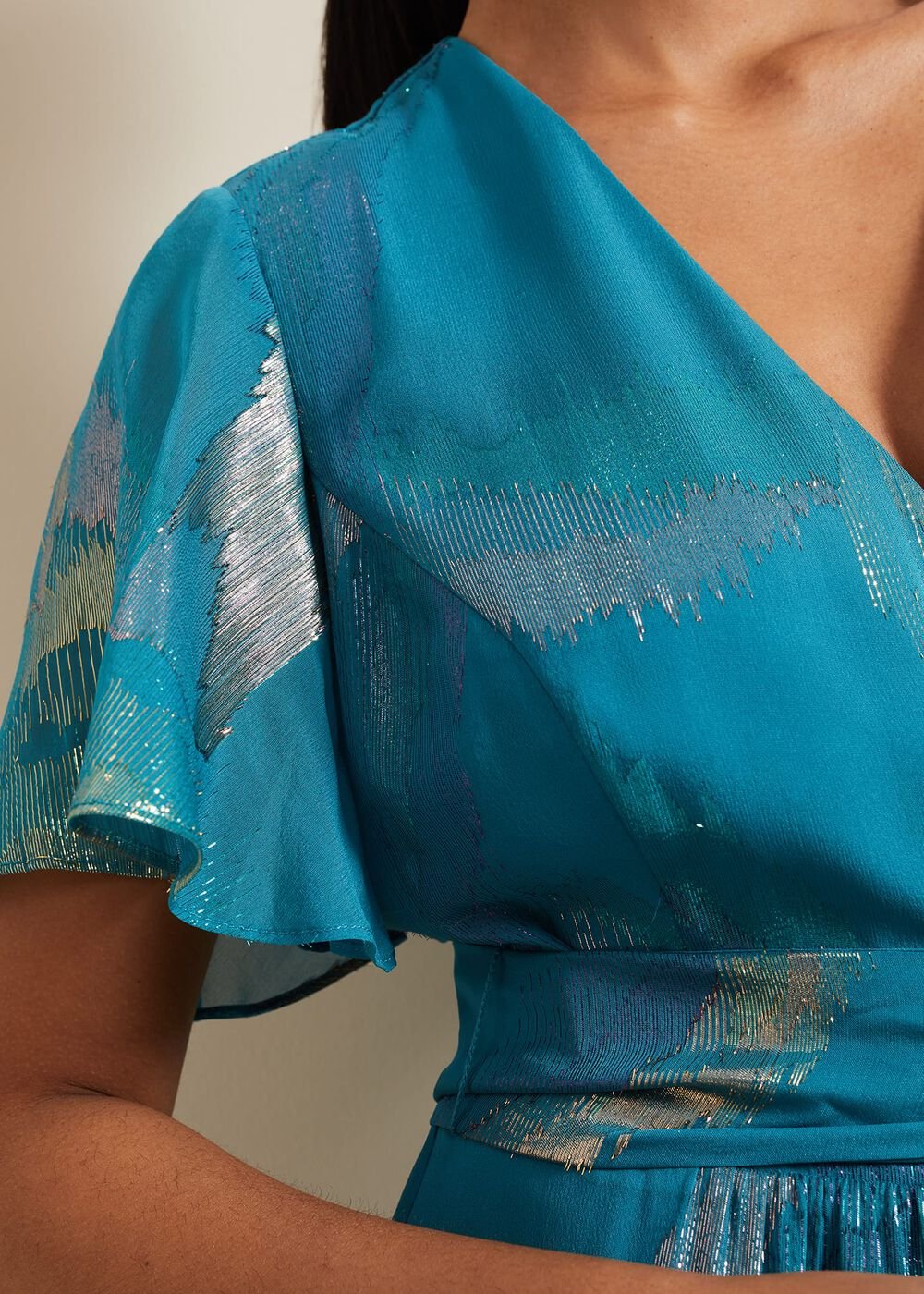 Petite Charissa Silk Maxi Dress - Blue