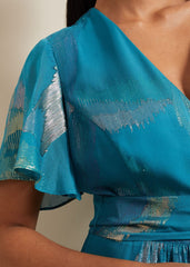 Petite Charissa Silk Maxi Dress - Blue