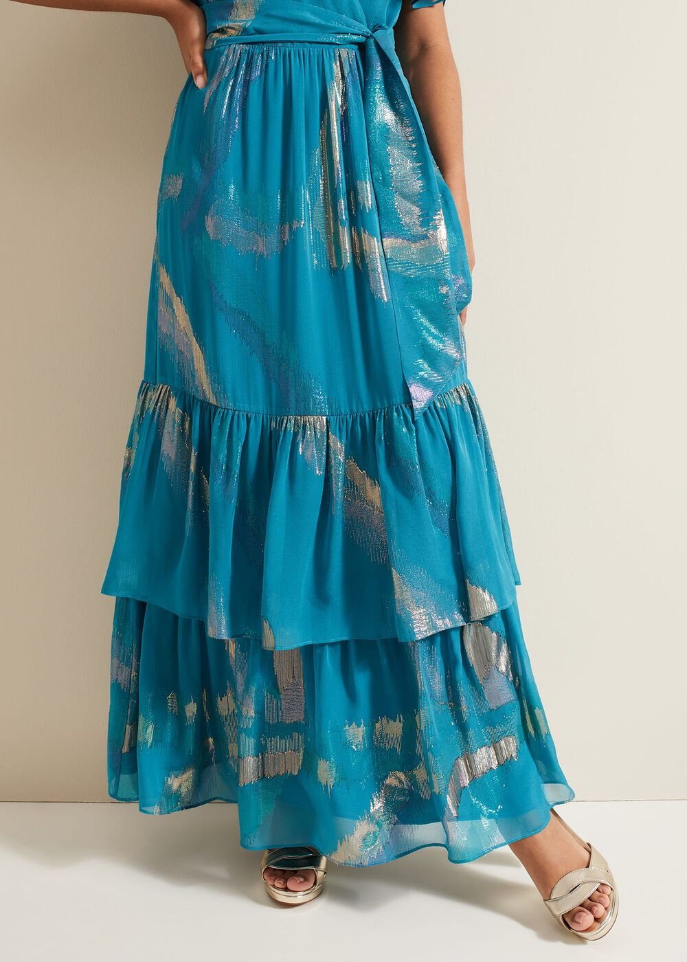 Petite Charissa Silk Maxi Dress - Blue