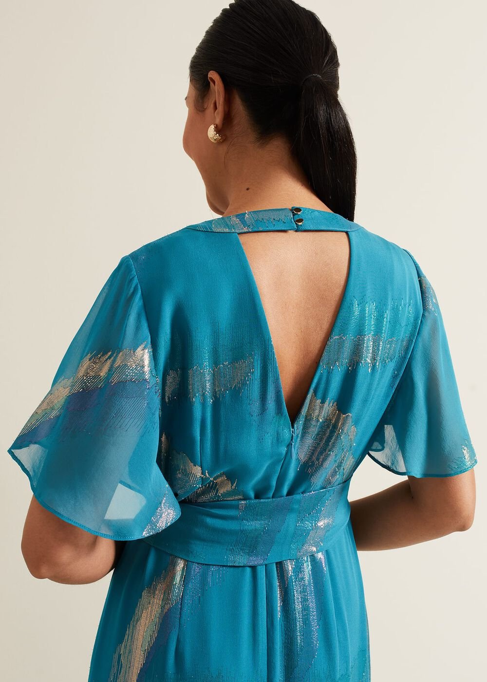 Petite Charissa Silk Maxi Dress - Blue